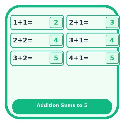 Addition - Sums to 5