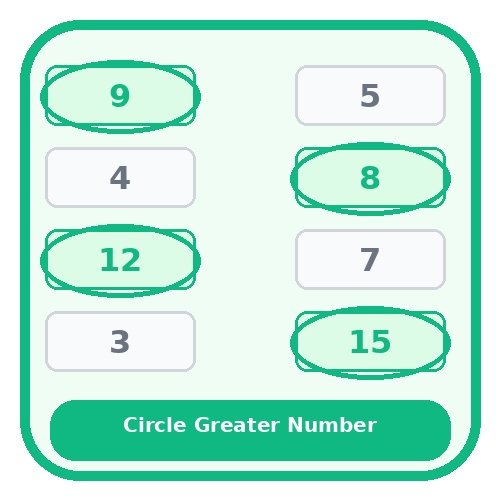 Circle the Greater Number - Circle the Smaller Number